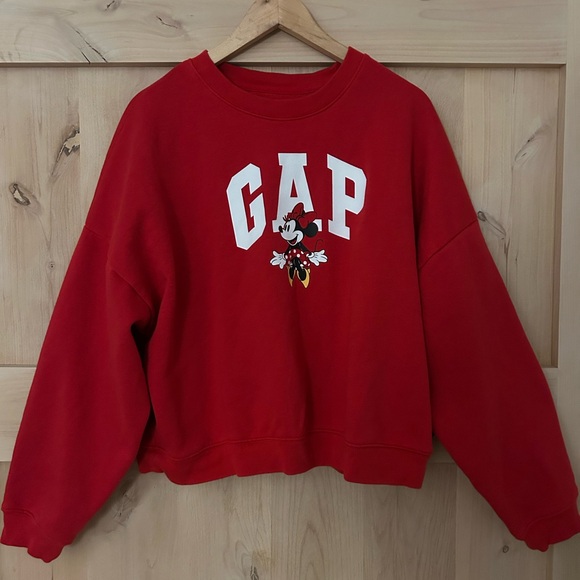 Gap Disney Sweaters - Disney Gap collab Women's Magic Vacation Red Minnie cropped Sweatshirt Large.